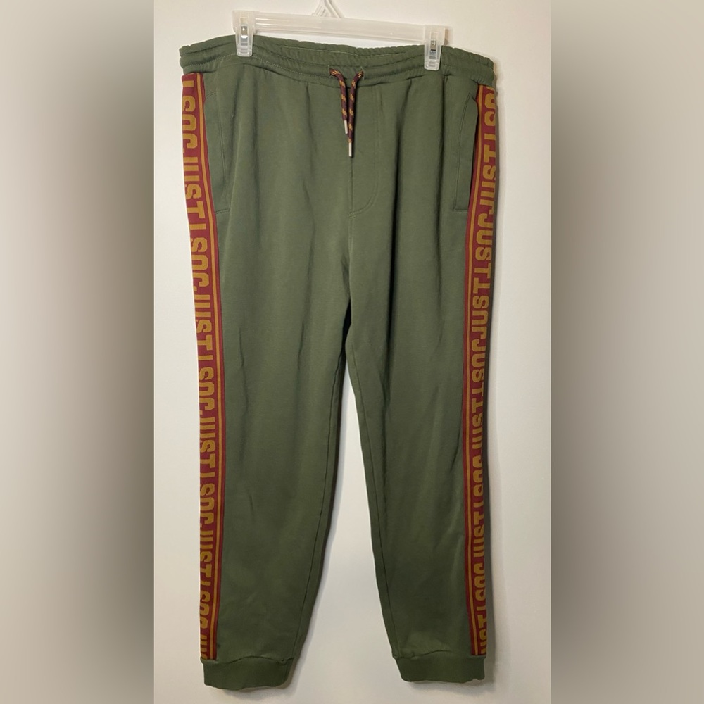 Just Cavalli Men’s Sweatpants XL Olive Green S03KA0165 N25189 Jogger Pants